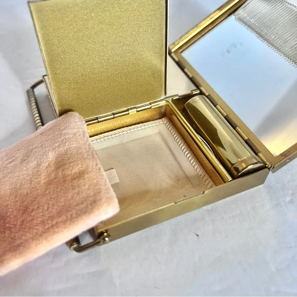 VOLUPTE Vintage Compact Makeup Purse Bag Organizer Lipstick Mirror Travel